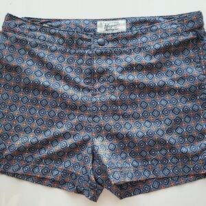 Original Penguin Blue and Orange Swim Trunks with Geometric Pattern